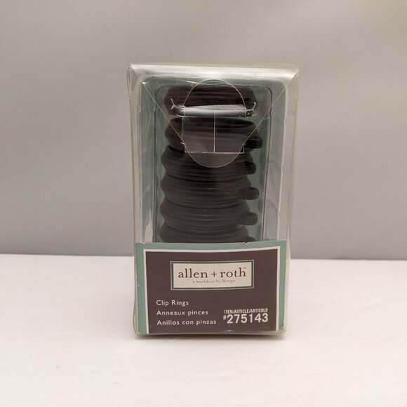 ALLEN + ROTH Clip Rings | Set of 7 | Fits 1" Rods | 275143 | 26706-BW | OPEN BOX - Picture 1 of 6